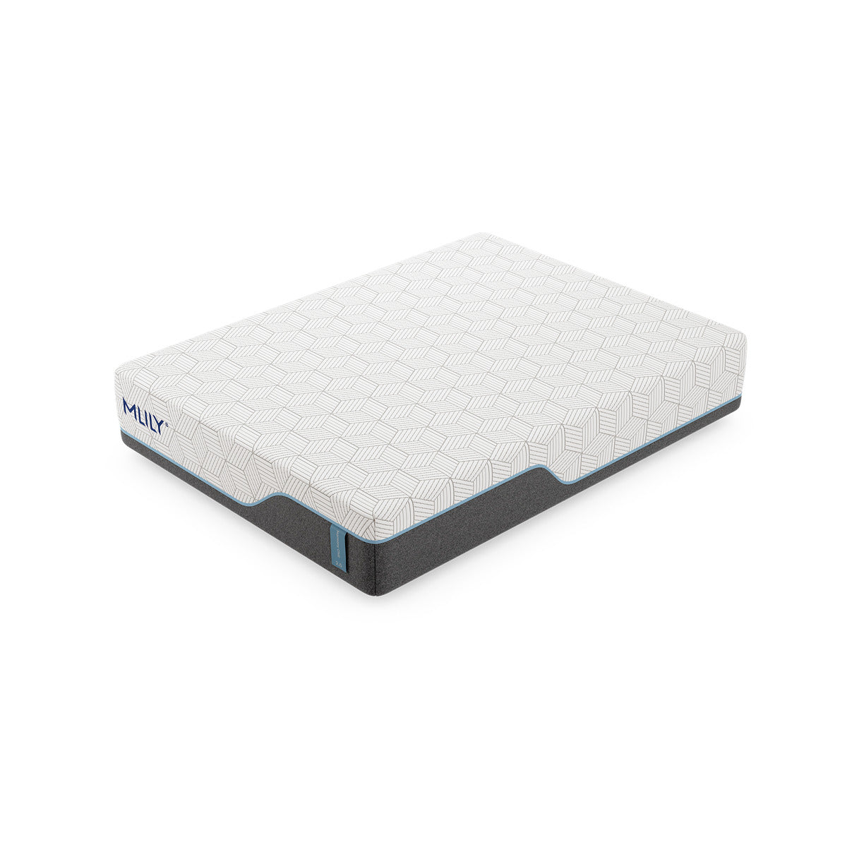 MLILY Harmony Chill 2.0 Memory Foam Medium 14" Mattress, corner angle showing the side and front with an aerial view, white background.
