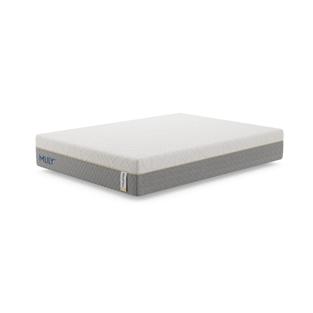 Corner view of the MLILY WellFlex 1.0 Memory Foam Firm 12-inch Mattress, with a white background.