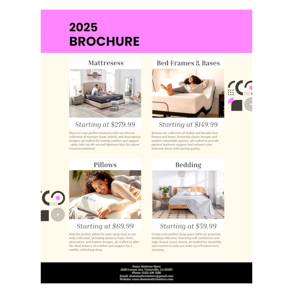 Doms Mattress Store 2025 Brochure