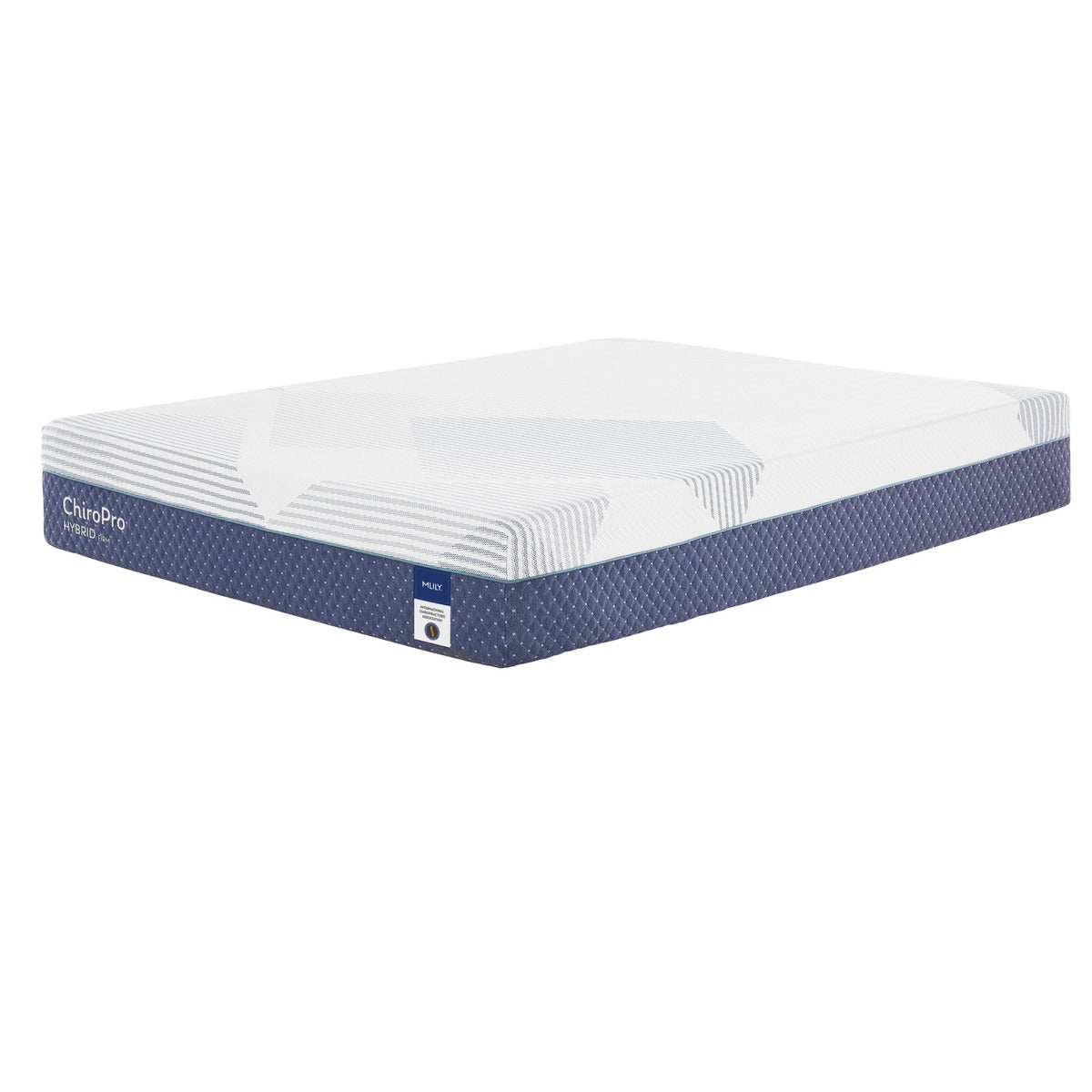 MLILY ChiroPro Hybrid Firm 13" Mattress with a white background, showing the detail of the right corner of the mattress.