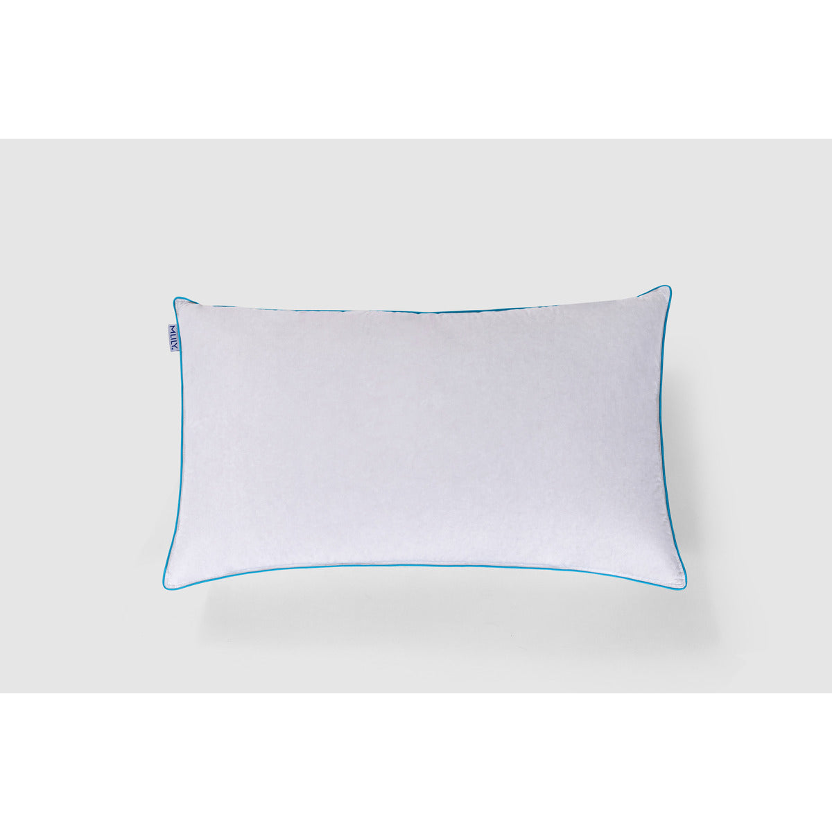 MLILY Ethically Sourced Down Pillow in a flat position, overhead view, white background.