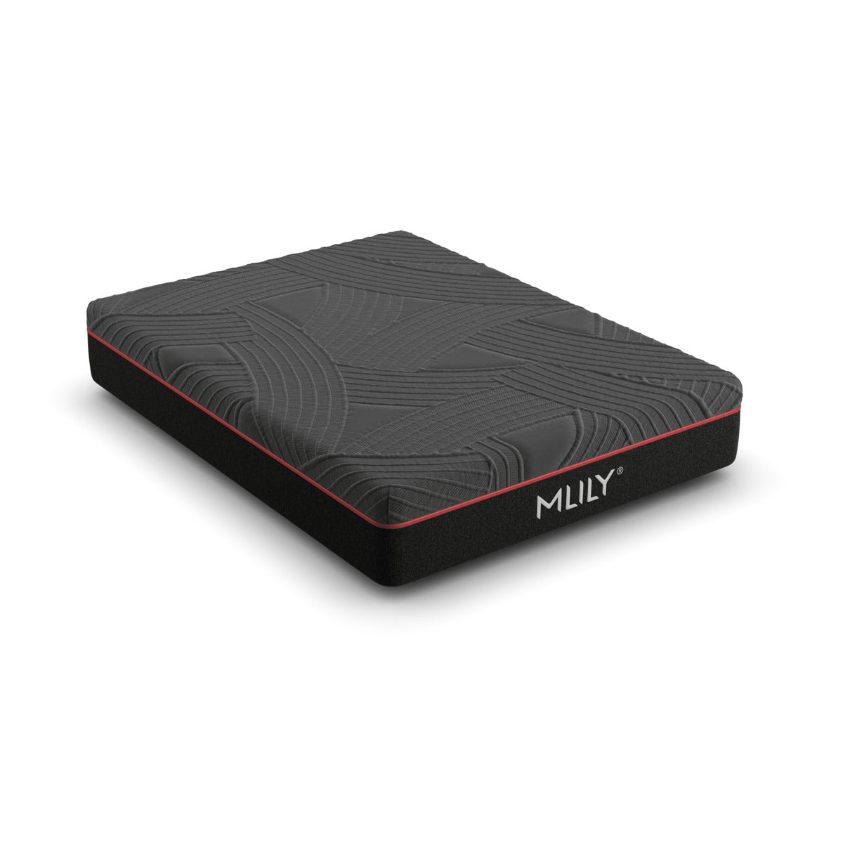 MLILY PowerCool Hybrid Medium 11.5-inch Mattress at an angle showing the left side and front, slight aerial view, white background.